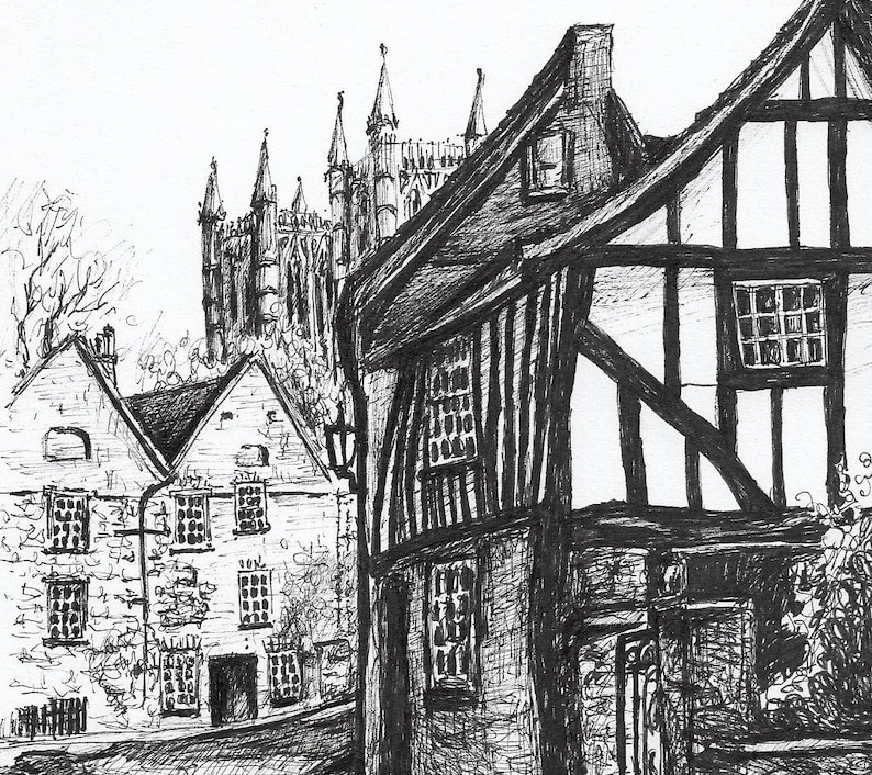 Giclee Signed Art Print Lincoln UK S Ink Black and White Etsy