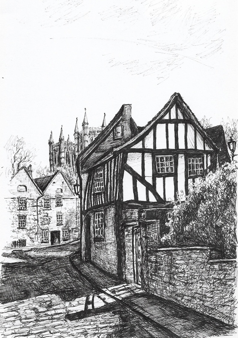 Giclee Signed Art Print Lincoln UK S Ink Black and White Etsy