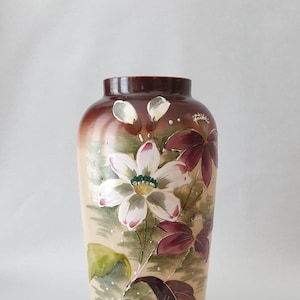 Antique hand painted opaline vase, unmarked