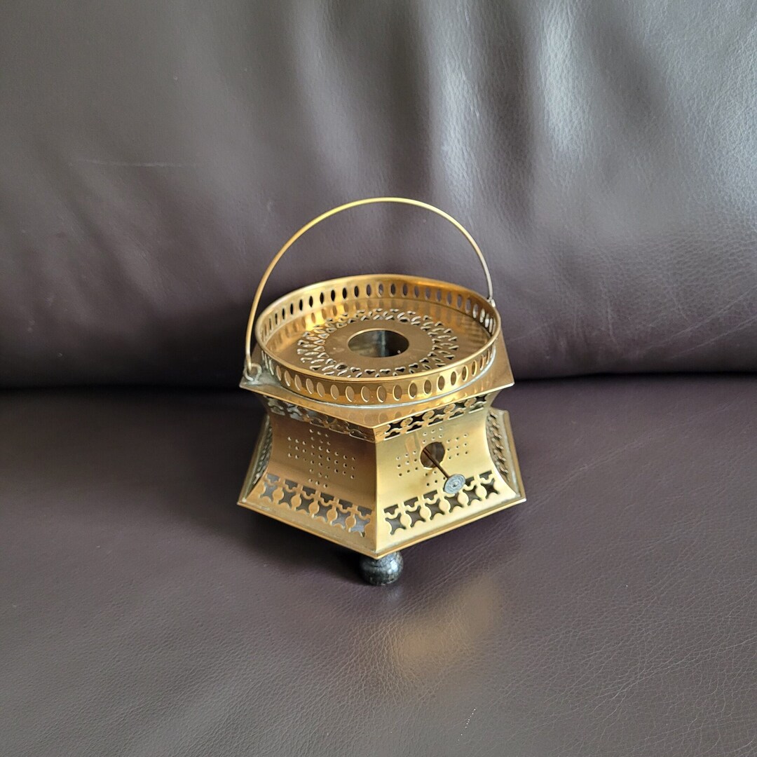 Antique Hexagonal Copper Teapot Warmer With Handle on Wooden Etsy