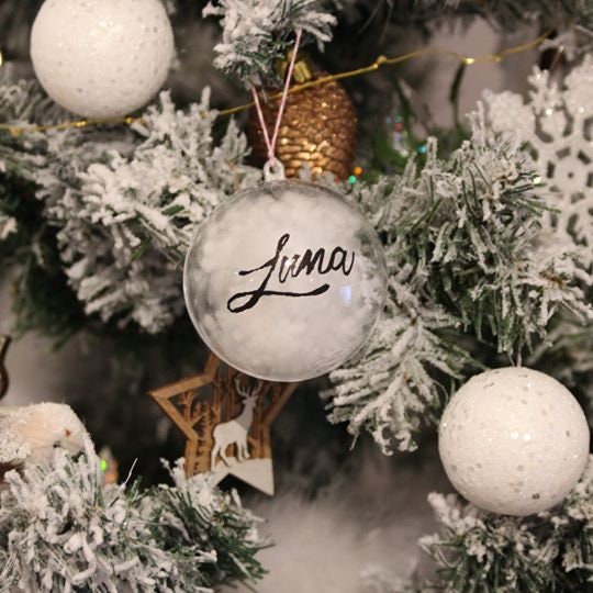 Personalised Christmas Ball With First Name Or Text Of Your Etsy