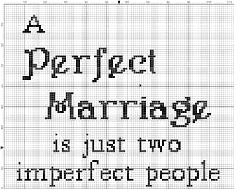 Perfect Marriage Cross Stitch Pattern - PDF File - Instant download
