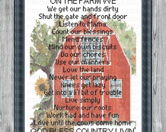 Op het boerderij-getelde kruissteekpatroon-