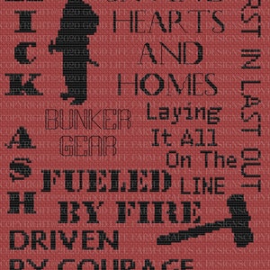 Firefighter Hero Cross Stitch Pattern - PDF File - Instant download