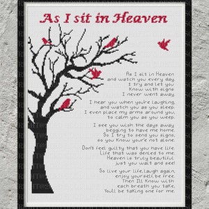 As I sit in Heaven-Cross Stitch Pattern-PDF file-Instant download- includes Pattern Keeper compatible version