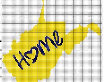 WV Home Cross Stitch Pattern - PDF File - Instant download