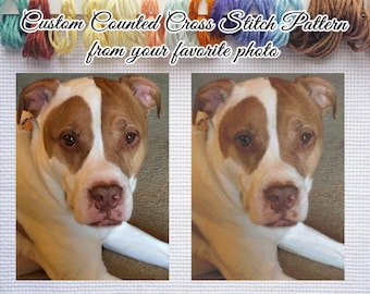Buy 3 get 1 free!! "Custom Counted Cross Stitch Pattern from your favorite photo-Digital PDF File" Pattern Keeper compatible per request