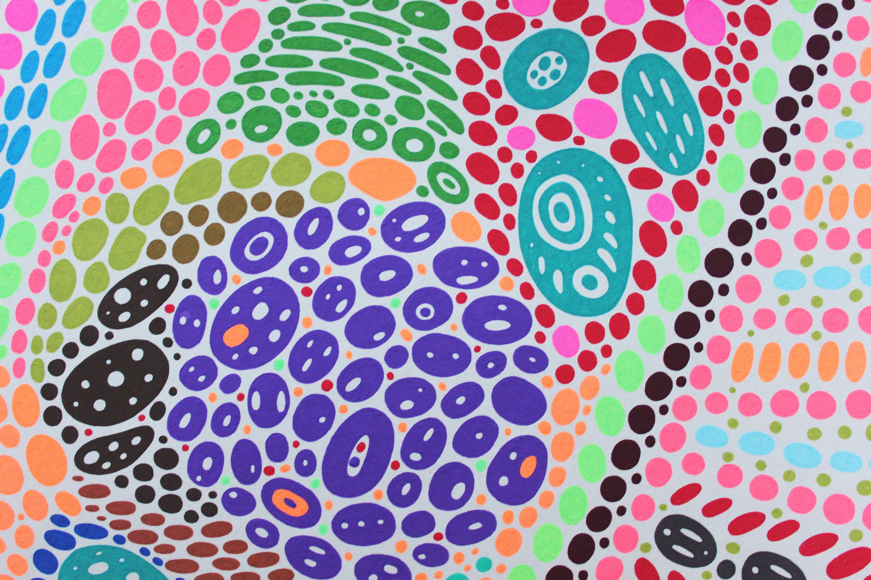 Dot Art Painting Pointillism Original Art 8 X 11 by