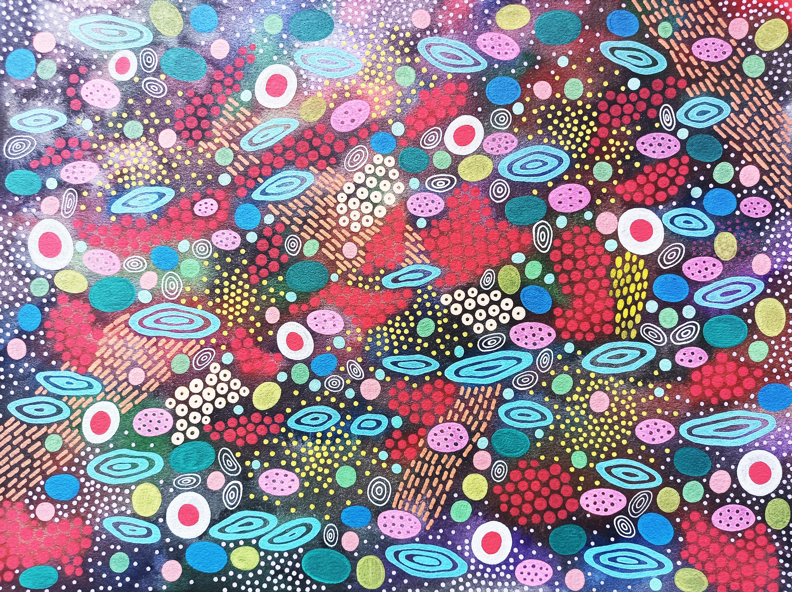 Dot Art Painting Pointillism Original Art 14.2