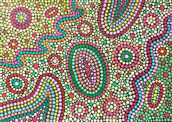Dot Painting Pointillism Original Art 11