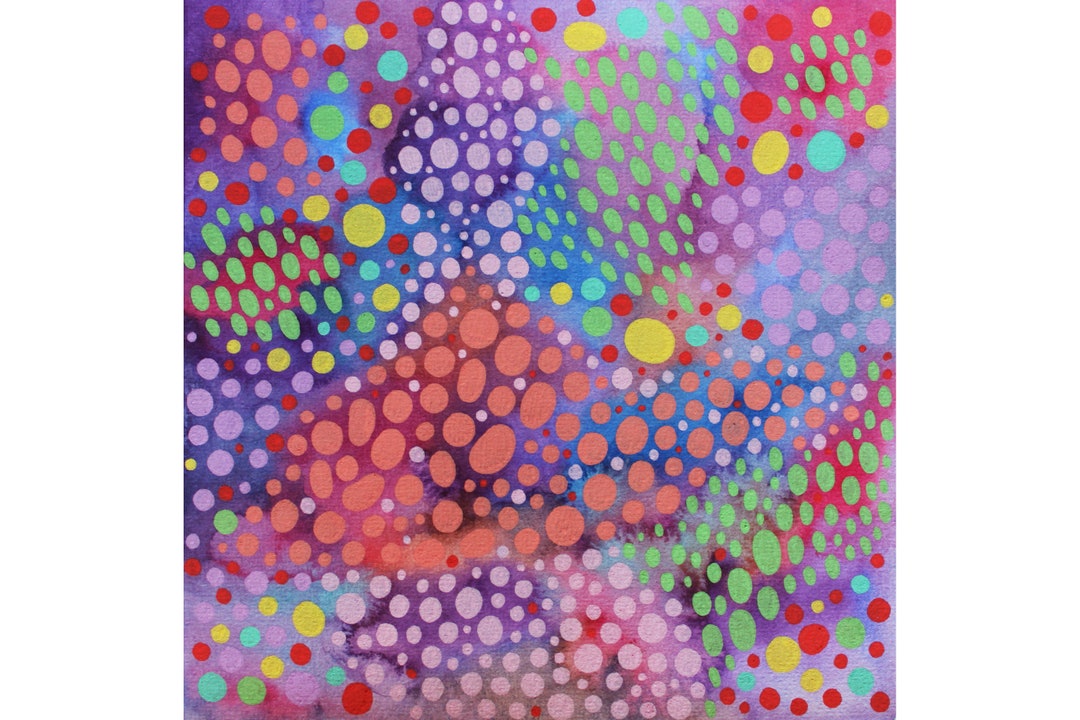 Pointillism Dot Painting, Colorful Abstract Geometric Boho Art - Etsy