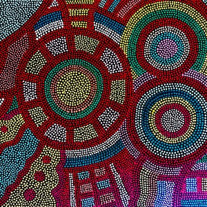 Dot Painting Pointillism Original Art 11&quot; x 16&quot; Mandala Dot Art Abstract Artwork Geometric Trippy Acrylic Boho Wall Art