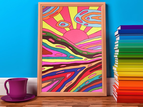 Psychedelic Art School Acrylic Paint Canvas Art Print for Sale by bexilla