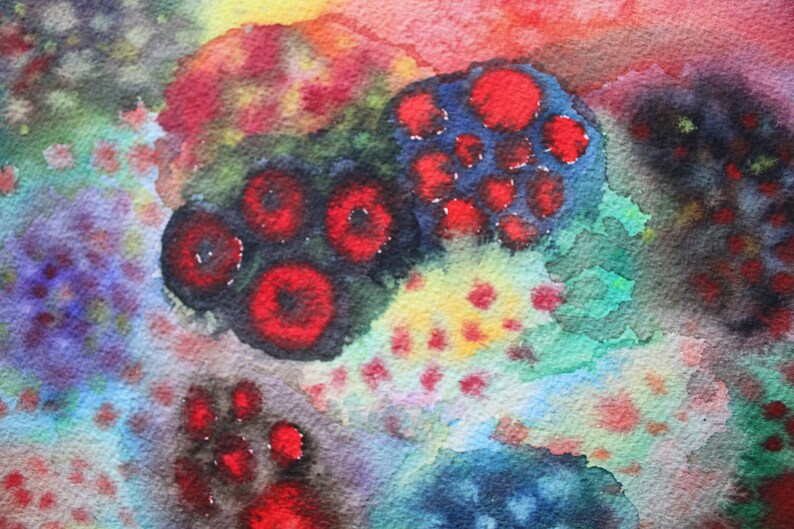 Colorful Abstract Flower Painting Floral Watercolor Painting Flower Art Abstract Garden Flowers Art Bright Nature Artwork