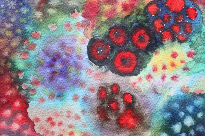 Colorful Abstract Flower Painting Floral Watercolor Painting Flower Art Abstract Garden Flowers Art Bright Nature Artwork