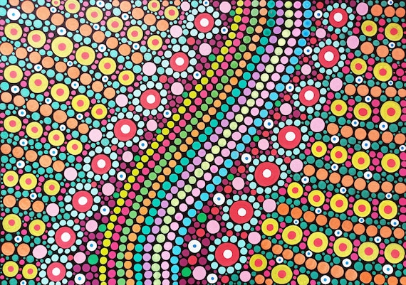 ドット ペインティング 点描 オリジナル アート 11