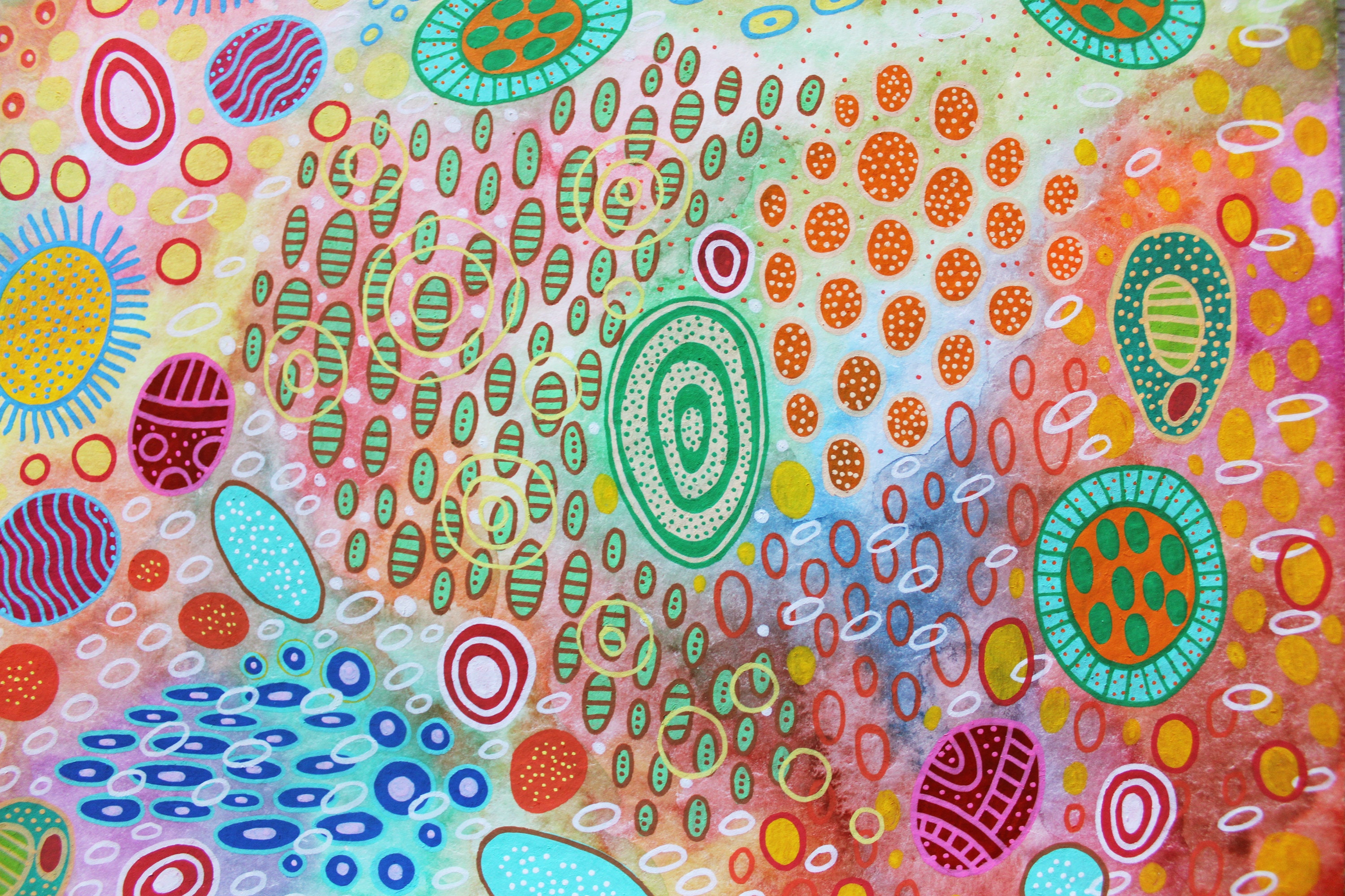 Pointillism Painting: Colorful Dotted Boho Wall Art, 13x15 - Etsy