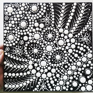 Dot Painting Pointillism Original Art 11 X 16 Mandala Dot Art