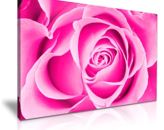 Large Pink Rose Flower Canvas Wall Art Picture Print 76cmx50cm