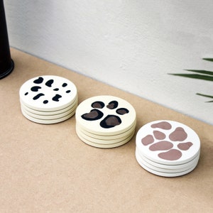 Posavasos con estampado animal / Estampado de jirafa, leopardo y guepardo / Hecho de Jesmonite