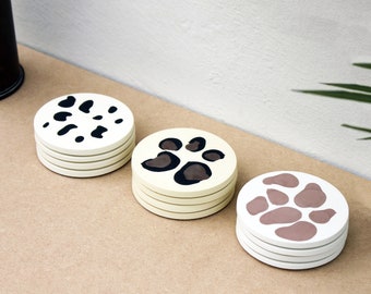 Animal Print Coasters | Giraffe, Leopard & Cheetah Print | Made from Jesmonite