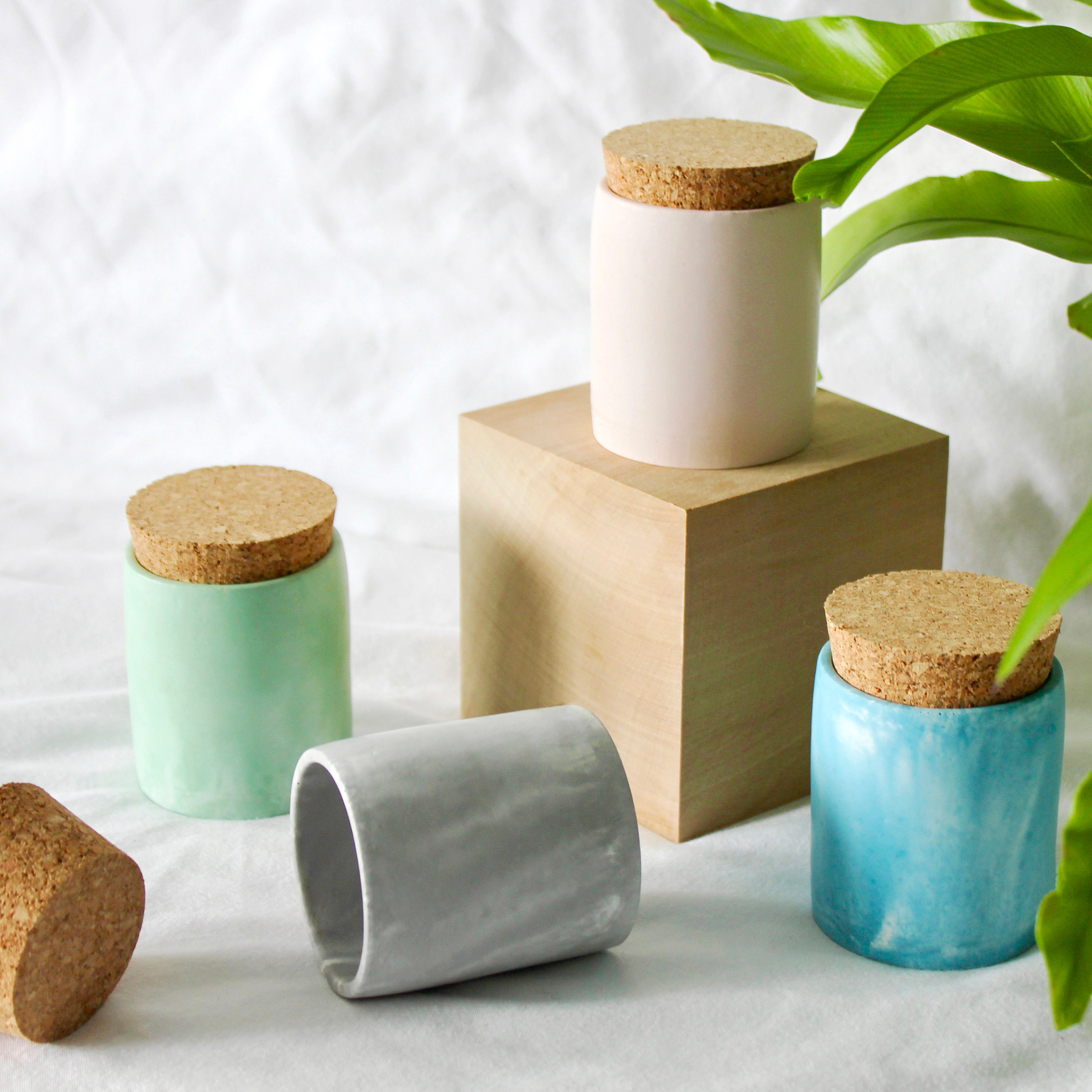 Pot de Stockage Cylindre | Fabriqué à Partir Jesmonite