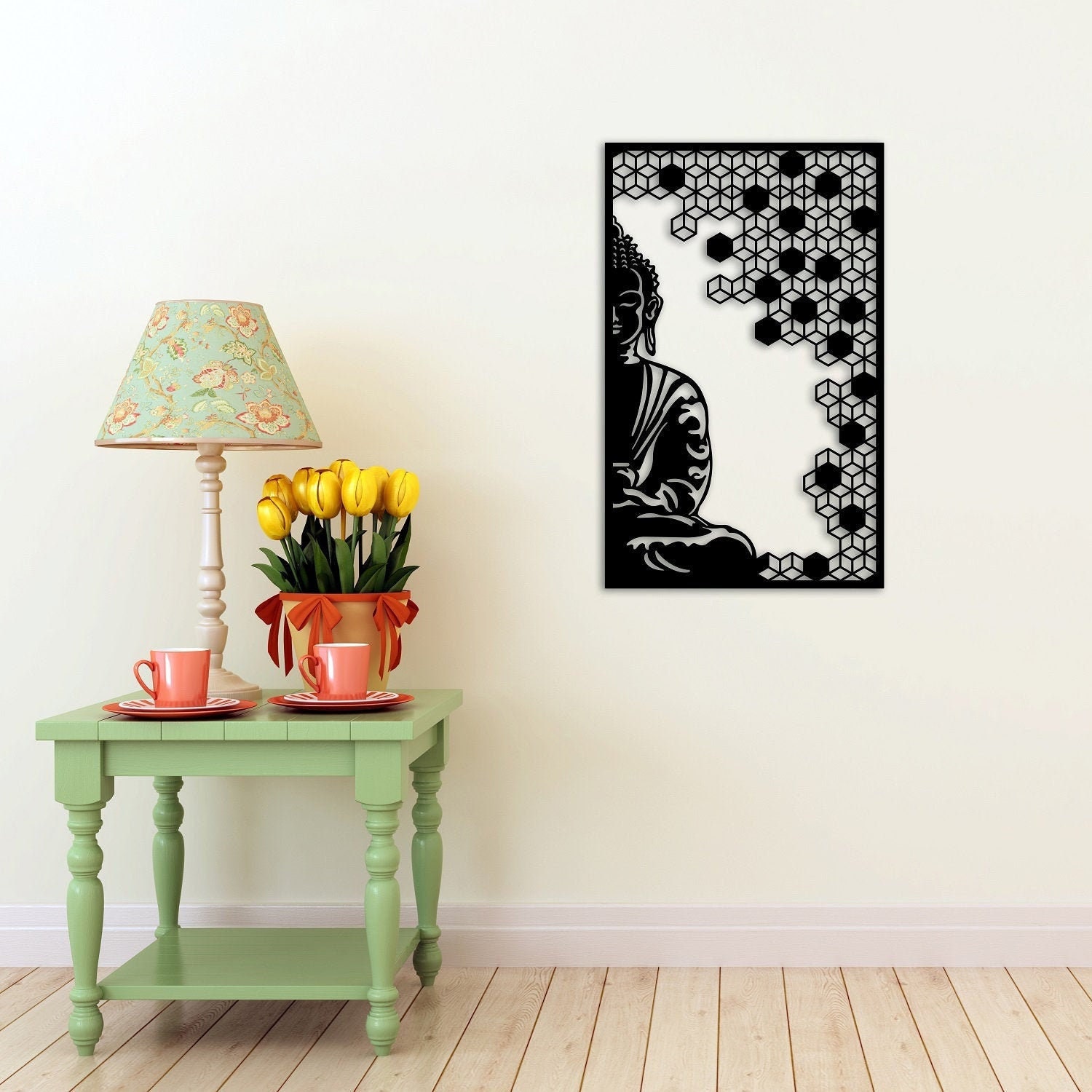 Metal Wall Art Buddha Design/Namaste Buddha Decor/Yoga Decor Etsy