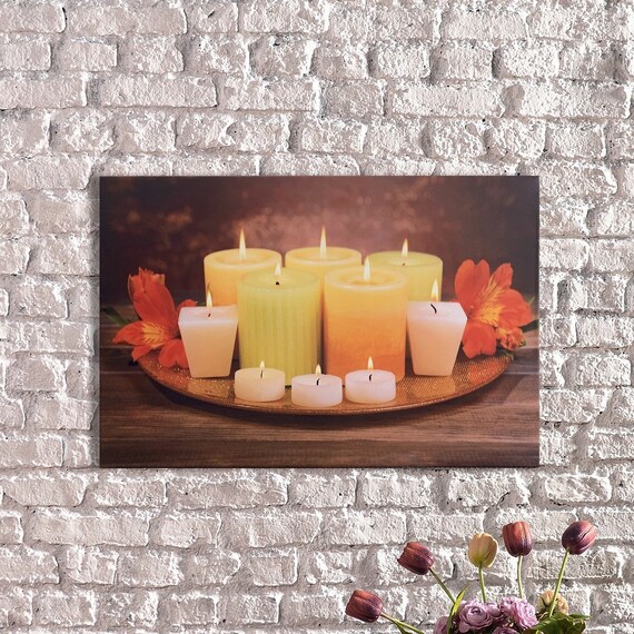 Led top candle canvas