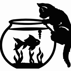 Curious Kitten Watching Fish in Aquarium Metal Wall Art,Unique Cat and Fish in Aquarium Metal Artwork,Metal Wandkunst Arte de pared de metal