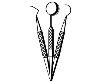 Dental Office Wall Art - Stylized Probe-Mirror-Explorer Dentist Tools Metal Decor,Free Shipping Cadeau pour avocat, Geschenk für Anwalt
