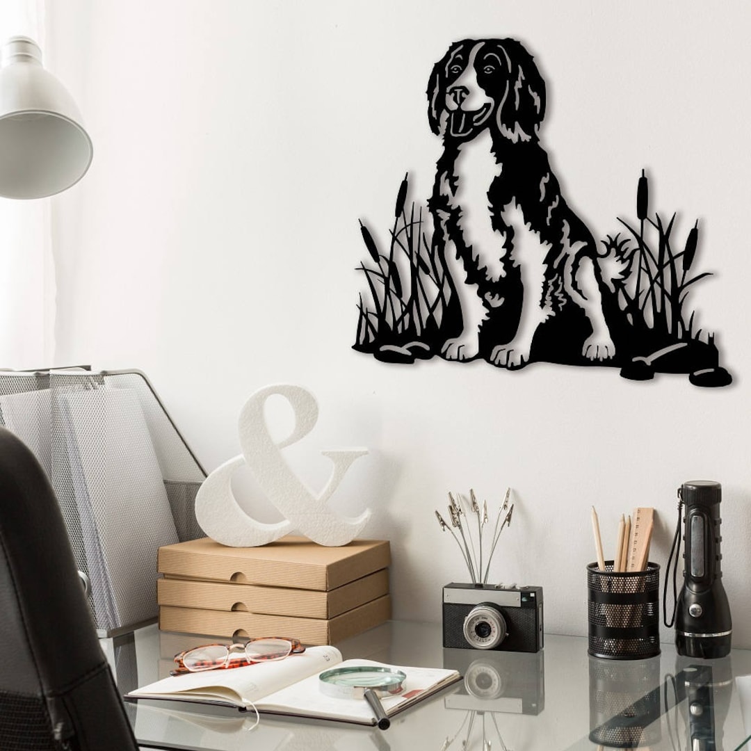 English Springer Spaniel Dog in the Wild Metal Wall Art - Nature Lover ...