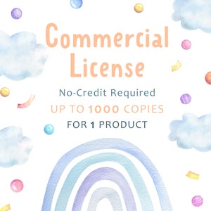 Licenza commerciale per piccole imprese fino a 1000 copie. Per un articolo si applica una licenza. Download digitale di clipart stampabili