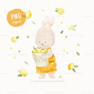 Birthday bunny clipart, Easter rabbit png, Kid bunny sublimation design, Forest woodland animals summer clipart, Commercial use for fabric