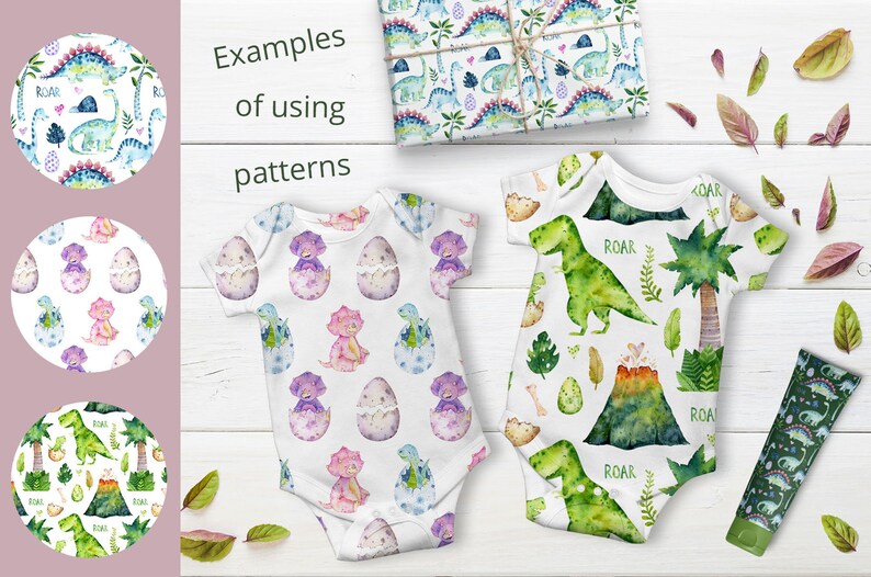 Download Dinosaur Digital Paper Pack. Cute Dino Printable Papers ...