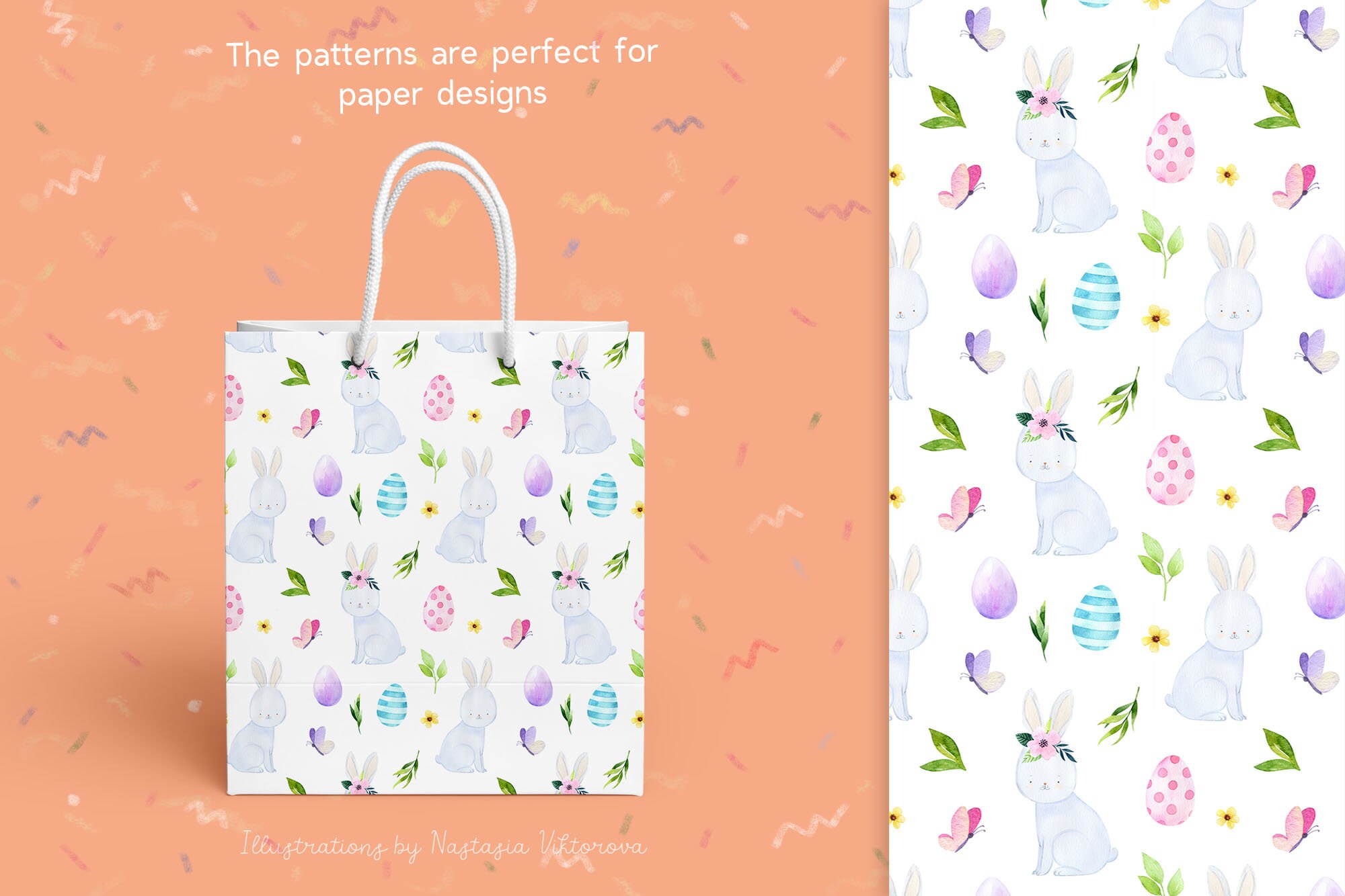 Easter Eggs Digital Paper Spring Scrapbook Paper Hand-drawn - Etsy