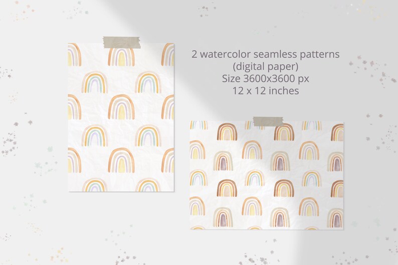 Pastel Rainbow Baby Shower Clipart Boho Rainbow Png Neutral | Etsy