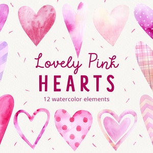 Valentine hand drawn clipart, Holiday heart doodle clipart, Valentine png, Cute watercolor clipart, Wedding illustration
