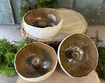 Handmade Ceramic Mushroom Incense Holder, Trinket Dish, NEW SHAPE