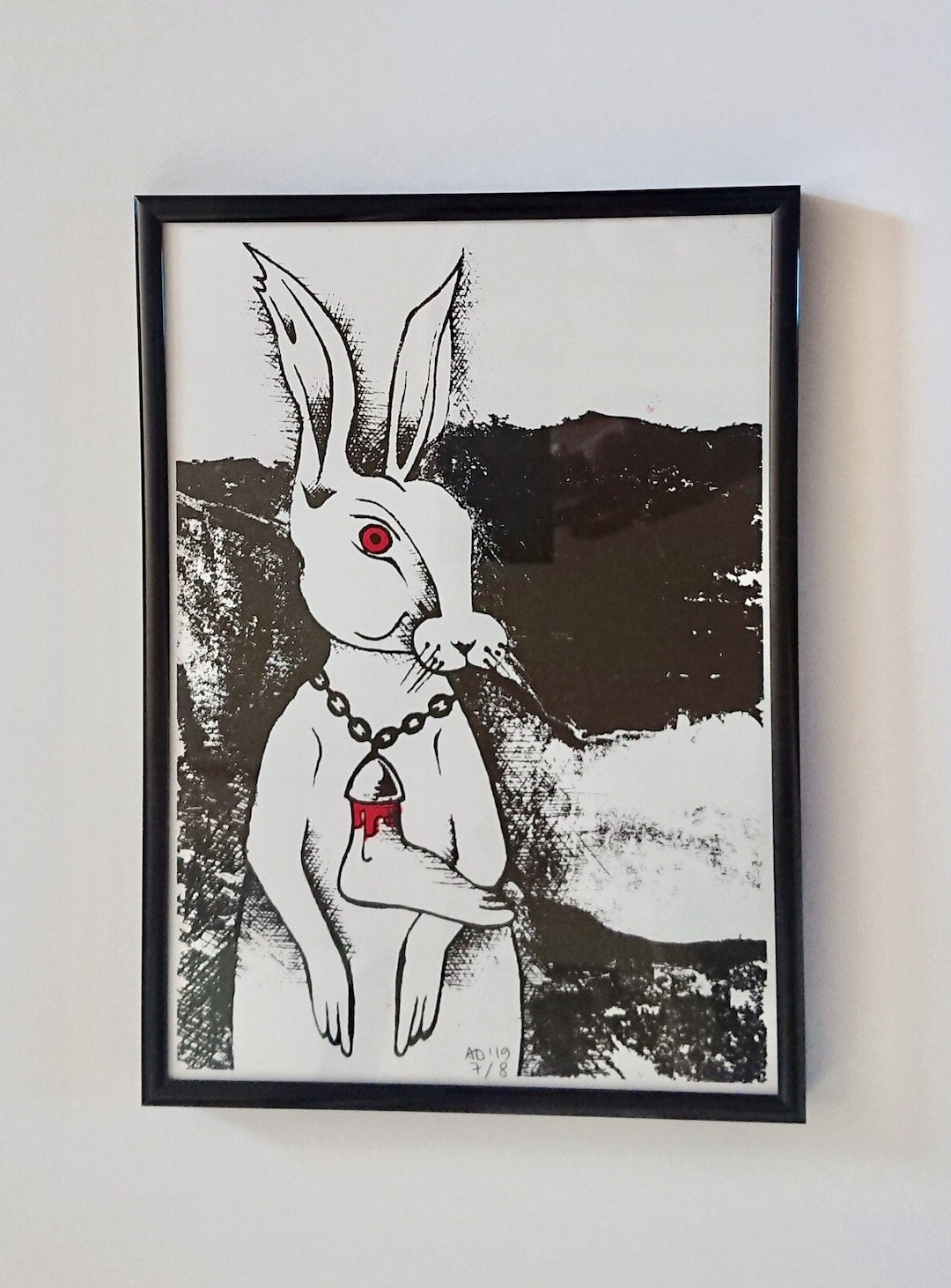 A4 Screenprint rabbit Foot Two Layer Handmade Silkscreen Print Poster ...