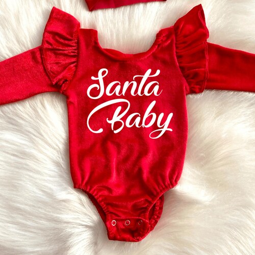Santa Baby Leotard Red Velvet Leotard Baby Red Christmas Etsy