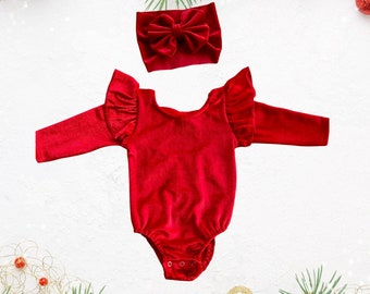 Blush Pink Velvet Leotard Gymnastics Bodysuit Onesie Toddler Baby Girl