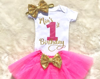 Baby Girl Personalized First Birthday Outfit, 1st Birthday Girl Outfit, Baby Girl First Birthday Outfit, 1st Birthday Girl,Cake Smash Outfit