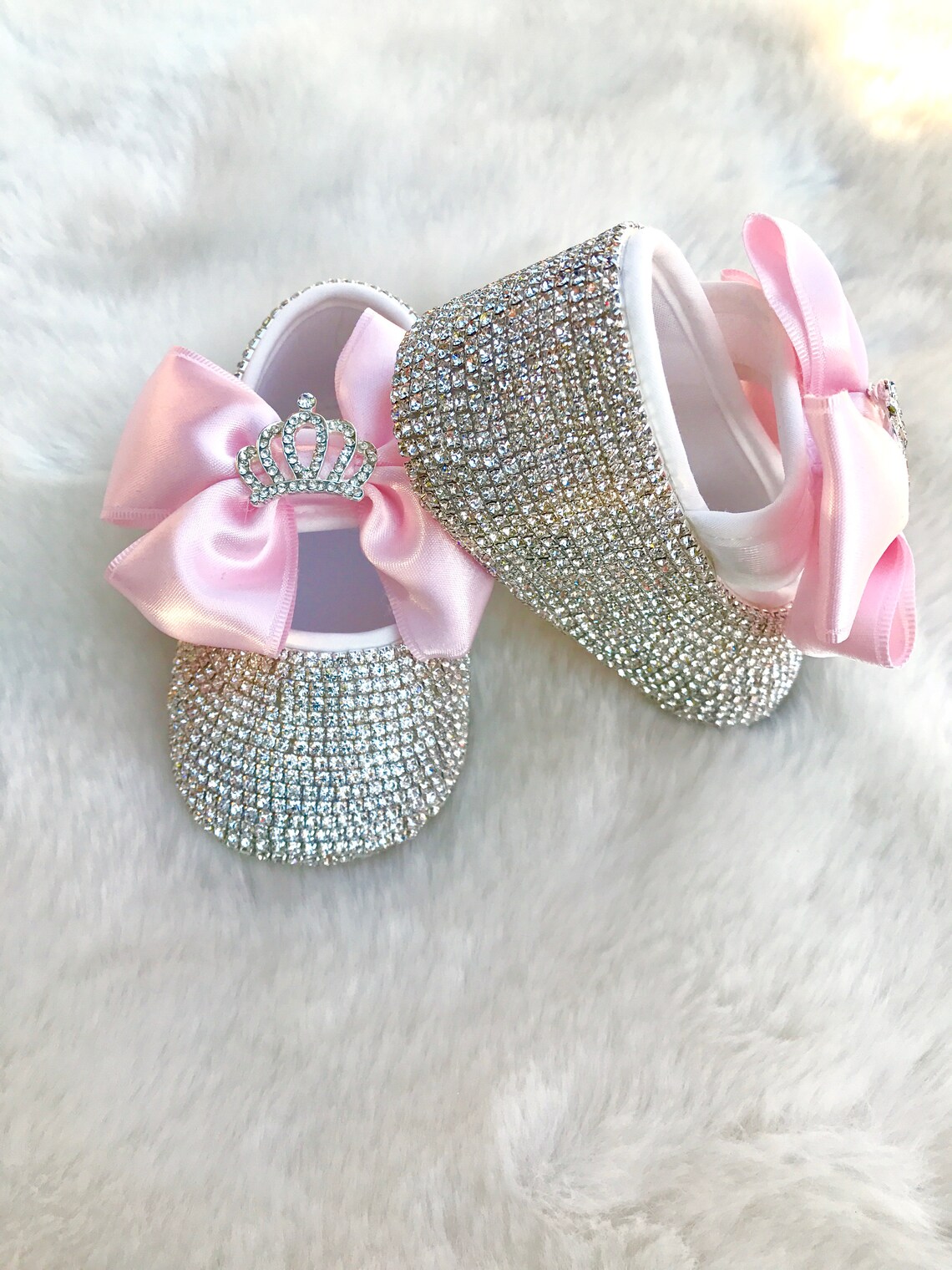 Baby Girl Baptism Shoes Baby Rhinestone Shoes Baby Etsy