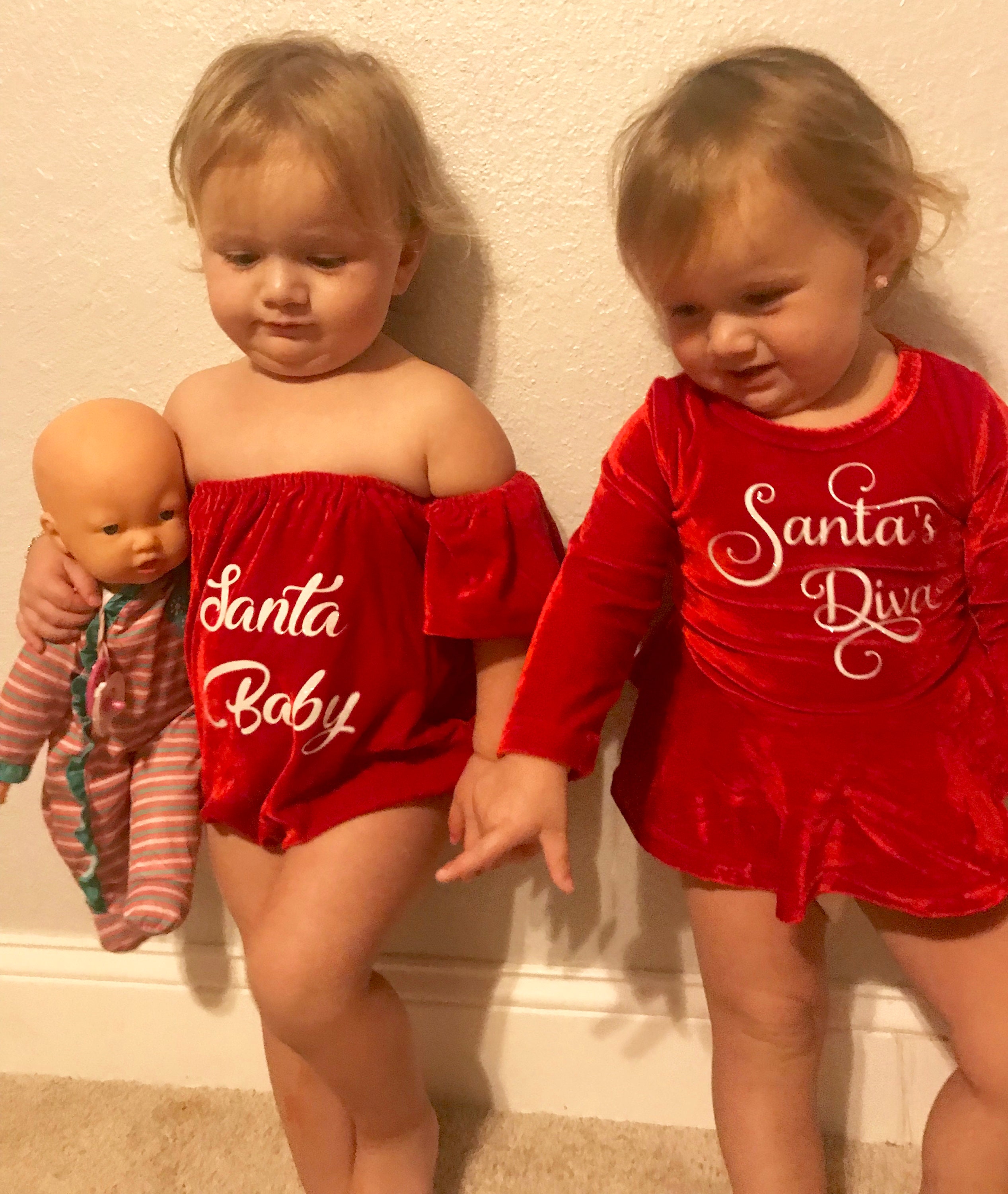 Baby Girl Christmas Romper / Baby Girl Red Velvet Romper / Etsy