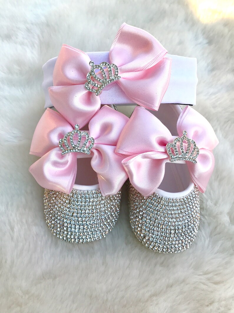 Baby Girl Baptism Shoes Baby Rhinestone Shoes Baby Etsy