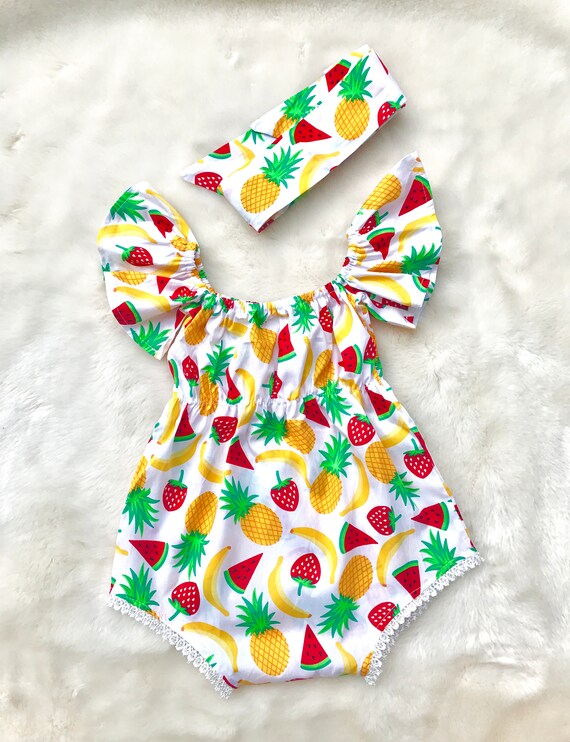 baby girl pineapple romper
