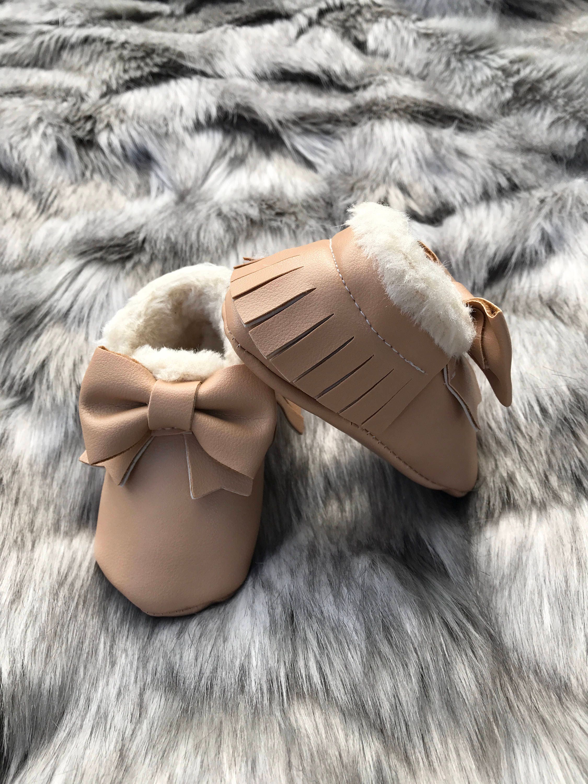 baby fur moccasins