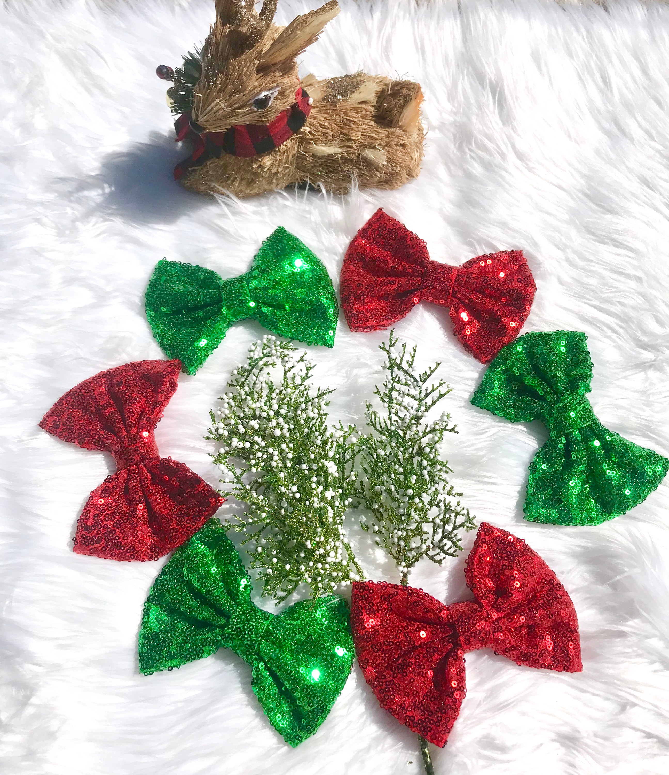 christmas hair clips