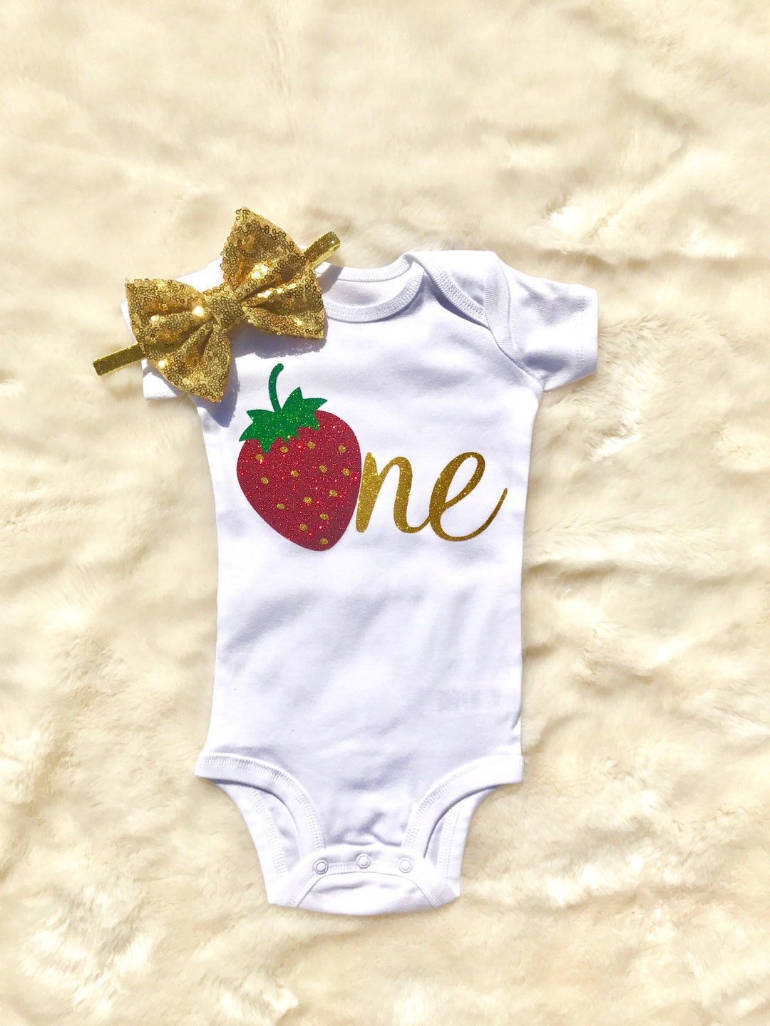Baby Bunny Strawberry Bodysuit with Hat main image 1