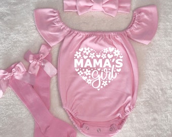 Baby Girl First Mother's Day Romper - Custom Baby Romper - Mother's Day Outfit Baby Girl